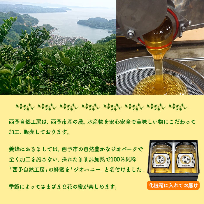 みかん蜂蜜「ジオハニー」170g×２瓶（化粧箱入り）