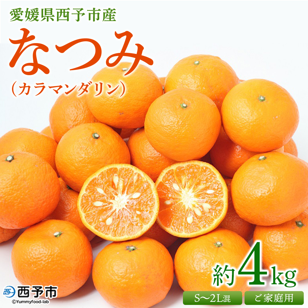 [愛媛県西予市産 なつみ(カラマンダリン)ご家庭用 約4kg] 訳あり 不揃い 果物 くだもの フルーツ みかん ミカン 柑橘 オレンジ 愛媛県 西予市