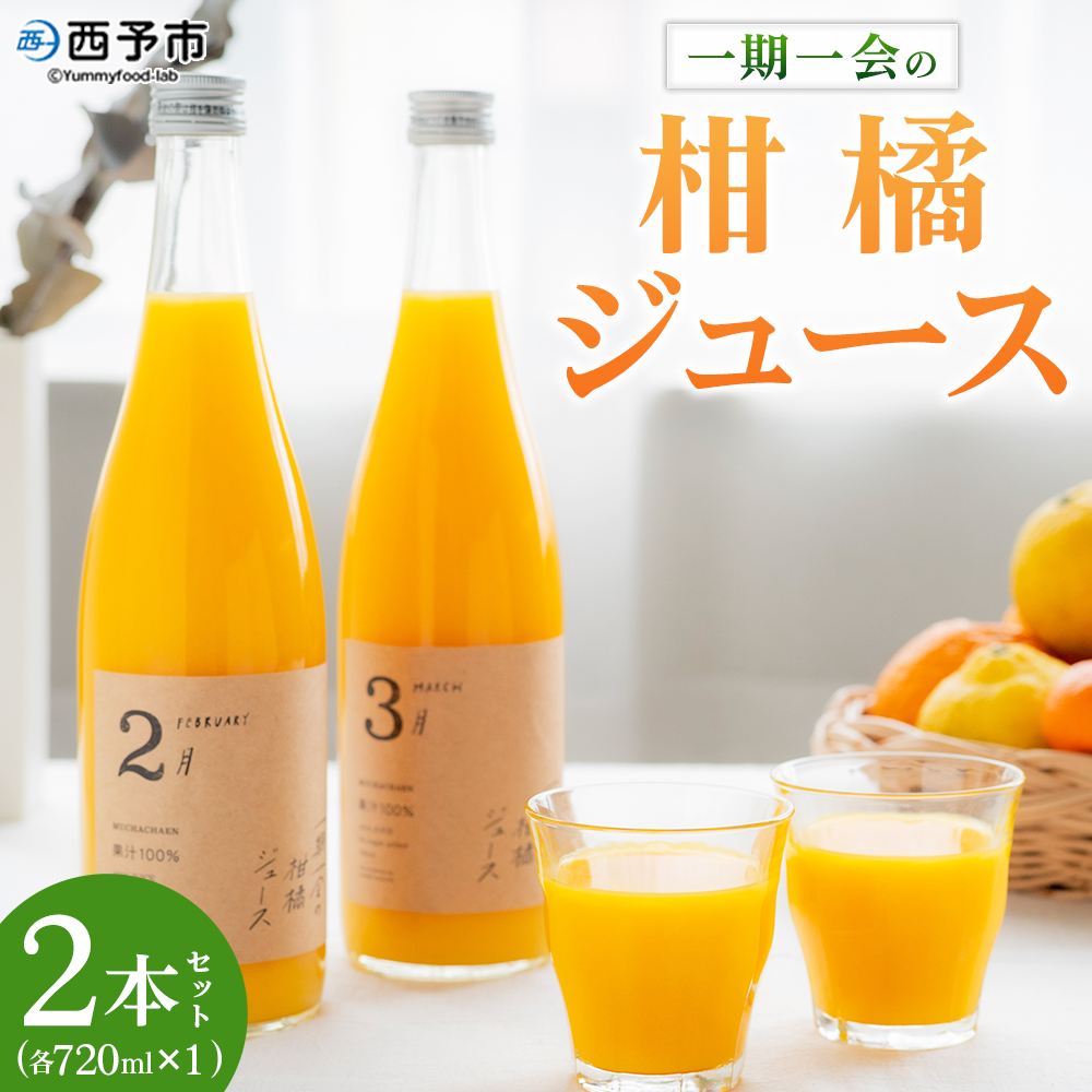 ＜一期一会の柑橘ジュース 720ml×2本セット＞ 果汁100% ストレート 柑橘 果物 みかん ミカン フルーツ ブレンド 旬 詰め合わせ 愛媛県 西予市