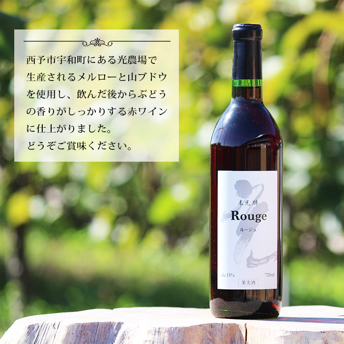 ＜光ワイン「赤」720ml 2本セット＞ お酒 アルコール お祝い 内祝い 家飲み 宅飲み 乾杯 光農場 特産品 愛媛県 西予市