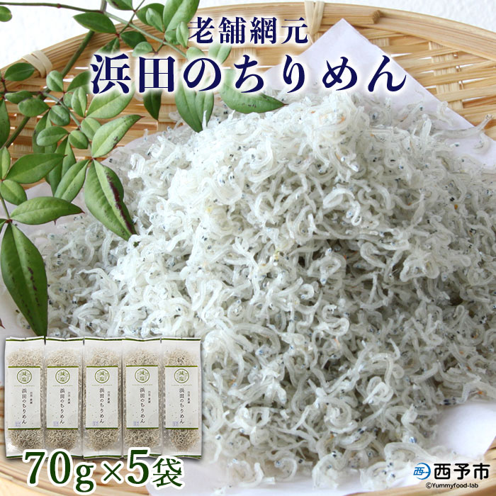 ＜老舗網元 浜田のちりめん 計350g (70g×5袋)＞ かたくちいわし 小魚 カルシウム 乾物 小分け 国産 マルヨシ水産 特産品 愛媛県 西予市