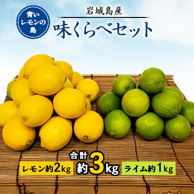 青いレモンの島　レモン約2kgとライム約1kg【味くらべセット】【1363515】