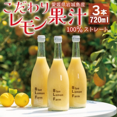 愛媛　ブルーレモンファームのレモン果汁　720ml×3本セット【1489700】