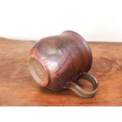 備前焼　コーヒーカップ(大)　ロクロ目・サンギリ　c7-058【1451110】