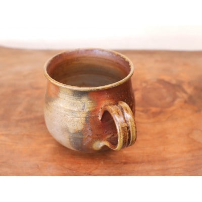 備前焼　コーヒーカップ(大)　ロクロ目・サンギリ　c7-058【1451110】