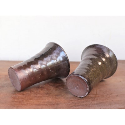 備前焼 ビアマグ2個セット(中)　b2-052【1277257】