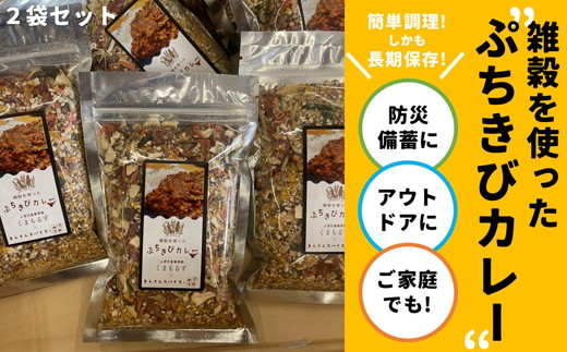 高校生考案「ぷちきびカレー」2個セット ｜ 雑穀 ヘルシー 健康 防災 備蓄 アウトドア キャンプ キーマカレー カレーキット とうきび 久万