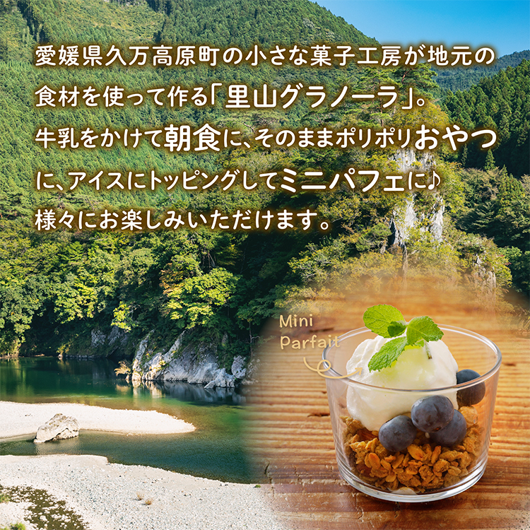 グラノーラ「はなこのグラノーラ（150g×1袋）」｜シリアル オートミール 朝食 食品 地とうきび ナッツ フルーツ アーモンド クルミ カシューナッツ レーズン クランベリー 自家製干しりんご りんご 里山グラノーラ アイス トッピング ミニパフェ おやつ お菓子 菓子工房 ナチュラル ザクザク食感 自然の恵み 甘酸っぱさ 濃縮 グルメ お取り寄せ ギフト 国産 ミックス 人気 ギフト プレゼント 愛媛 久万高原町