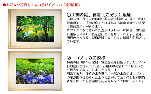 写真フレーム【久万材フレーム入り風景写真 658mm×458mm】｜ 絵画 久万 石鎚 風景 景色 アート作品 額縁 手作り 木工 ヒノキ 手仕事　※離島への配送不可