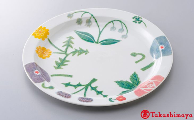 ＜砥部焼＞きよし窯洋皿彩り花[50R0802]【高島屋選定品】 食器 民芸品 伝統工芸 鮮やか ブラッシング技法 焼き物 華やか 食卓 磁器 陶器 ごはん おしゃれ 