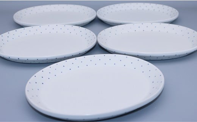 愛媛県＜砥部焼＞「すこし屋」楕円皿セット[50R0264]【高島屋選定品】 食器 手描き