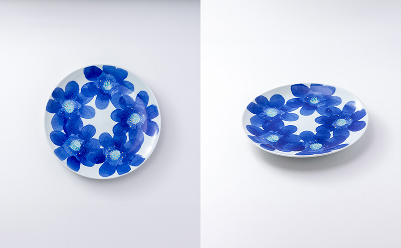 砥部焼 東窯 6寸パン皿 1点 P.S.ブルー 食器 民芸品 伝統工芸 洋皿 鮮やか 焼き物 華やか 食卓 磁器 陶器 白磁 おしゃれ 取り皿 プレート デザート 