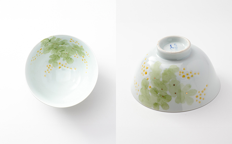 砥部焼 東窯 茶碗 1点 ミモザ 食器 皿 民芸品 伝統工芸 お茶碗 鮮やか 焼き物 華やか 食卓 磁器 陶器 白磁 ごはん おしゃれ 