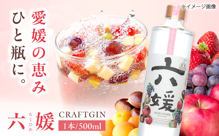 クラフトジン 道後ジン六媛 500ml×1本 / クラフトジン 蒸留酒 お酒 ジン スピリッツ 地酒 / 愛媛県砥部町/水口酒造株式会社 [BJAI004]
