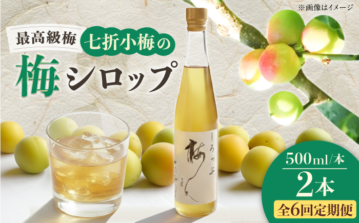【全6回定期便】梅シロップ 七折小梅の梅シロップ 500ml×2本 / 梅シロップ シロップ 梅 うめ ウメ 七折小梅 梅ジュース 国産 砂糖 炭酸割り うめジュース 希釈用 プレゼント ギフト 人気 おすすめ / 愛媛県砥部町/農事組合法人ななおれ梅組合 [BJAG003]
