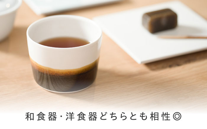砥部焼 Mustakivi (ムスタキビ)の砥部焼 カップ＆プレートセット【TENMOKU】 / 砥部焼 食器 和食器 器 皿 お皿 プレート 平皿 コップ カップ マグカップ 湯呑み おしゃれ かわいい 北欧 食洗機 レンジ ペア セット ギフト プレゼント / 愛媛県砥部町/株式会社FLOWERS [BJAB003]