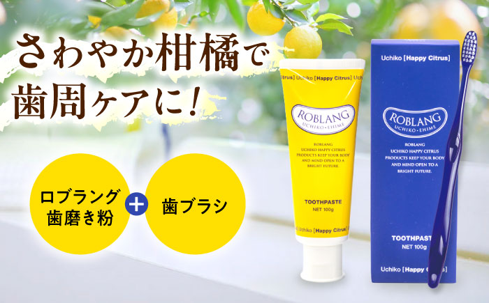 ロブラング歯磨き粉1個+歯ブラシ1本セット ／ デンタルケア オーラルケア 口腔ケア 口腔衛生ケア プレゼント ギフト 日用品 内子町【昭和刷子株式会社】 [BKAZ005]