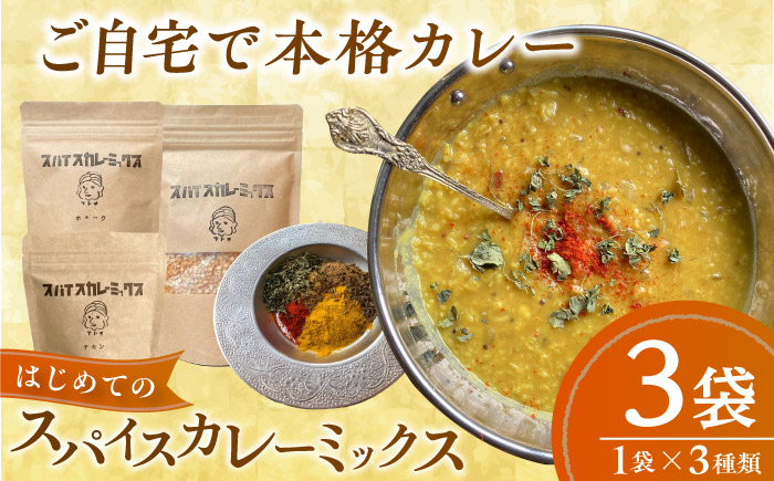 はじめてのスパイスカレーミックス 3種 ／ スパイス カレー粉 香辛料 内子町 【atochi】 [BKBS003]