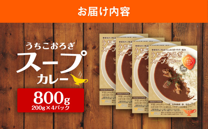 愛媛大学共同企画 イエコオロギパウダー うちこおろぎスープカレー4個セット／国産牛肉 タンパク質 食物繊維 鉄分 亜鉛 保存食 防災 内子町 四国 愛媛県 【株式会社ヒューネット風の谷うちこおろぎファーム】 [BKBN002]
