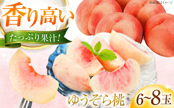 【先行予約】藤渕果樹園のゆうぞら桃 6〜8玉入り 〈2026年8月〜発送〉／モモ 桃 フルーツ 果物 1箱 くだもの もも 【株式会社内子フレッシュパークからり】 [BKAD081]