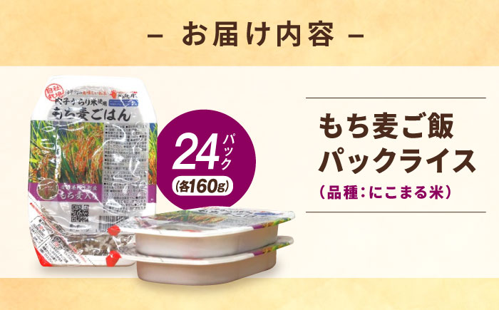 内子からり米使用 もち麦ご飯 24パック 自社栽培内子からり米にこまる・内子町産もち麦使用 ／ 米 もち麦 ごはん 愛媛県産 お米 パックご飯 【株式会社内子フレッシュパークからり】 [BKAD007]
