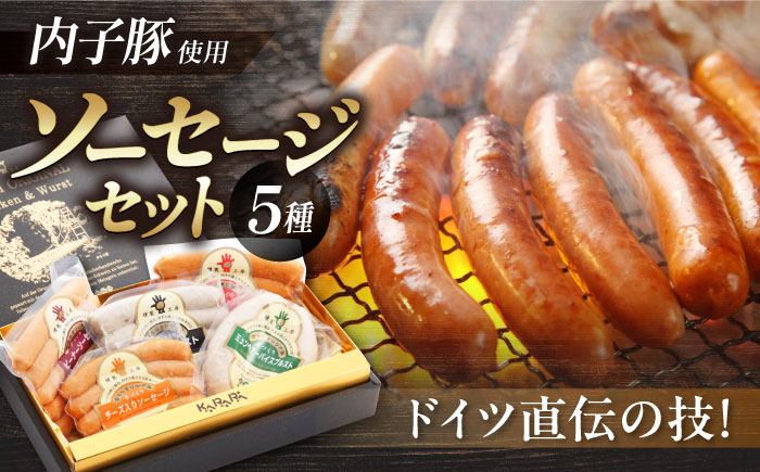 内子からり直送！ドイツ仕込み内子豚ソーセージ5種セット ／ ソーセージ BBQ 焼き肉 愛媛県 内子産 ギフト【株式会社内子フレッシュパークからり】 [BKAD001]