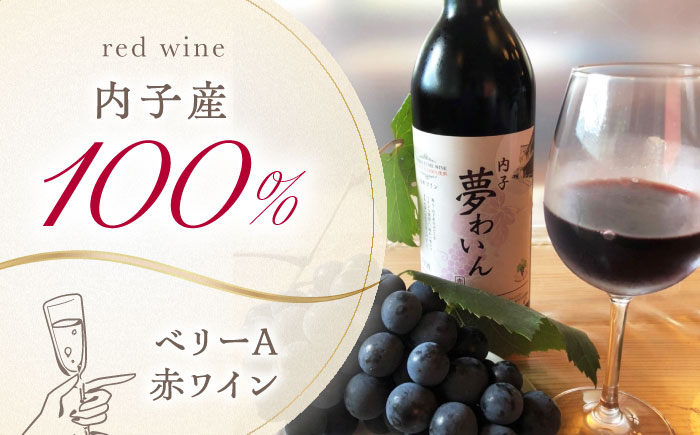 内子夢わいん 赤(ベリーA)+白(ピオーネ) 1本約720ml 各1本入りセット 計1440ml / ワイン 赤ワイン 白ワイン わいん wine お酒 酒 洋酒 愛媛県 愛媛 内子町 国産ワイン 日本ワイン 果実酒 送料無料 人気 家飲み 【企業組合内子ワイナリー】 [BKAG005]
