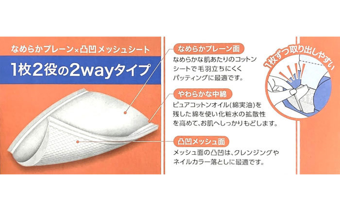 2Wayコットン(サイドシールタイプ 箱入り) 80枚×6個／コットン スキンケア 化粧品 美容 愛媛県 内子町 四国 【三和製作所】 [BKCL005]