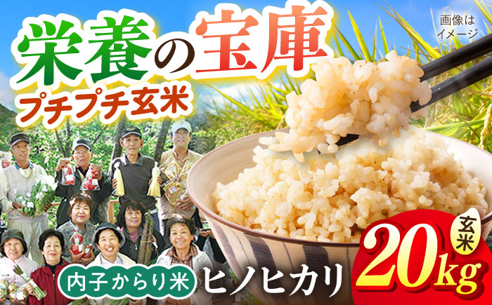 内子からり米 令和7年産ヒノヒカリ（玄米10kg×2袋）／ お米 こめ 玄米 精米 食品 令和7年度 ヒノヒカリ 送料無料【株式会社内子フレッシュパークからり】 [BKAD098]