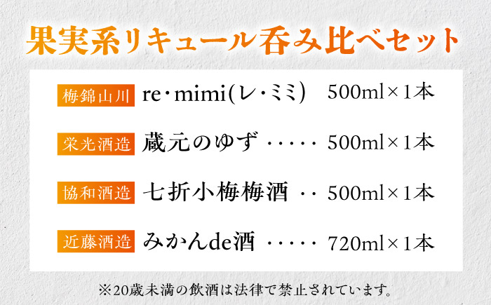 愛媛県産「果実系リキュール」呑み比べセット / 果実 レモン みかん 飲み比べ アルコール お酒 人気 おすすめ 送料無料 愛媛 【愛媛県酒造協同組合】 [BKAW002]
