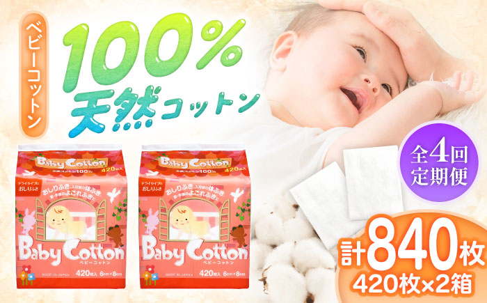 [4回定期便]ベビーコットン 420枚×2個/コットン ベビー 育児 子育て 愛媛県 内子町 四国 [三和製作所] [BKCL003]