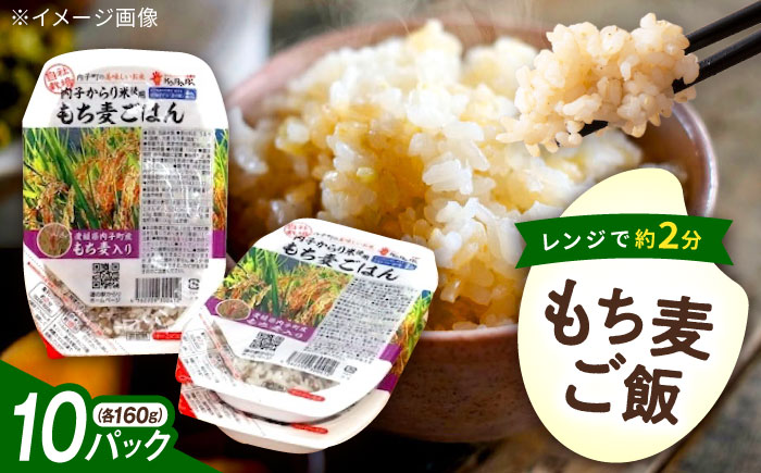 内子からり米使用 もち麦ご飯 10パック 自社栽培内子からり米にこまる・内子町産もち麦使用 ／ 米 もち麦 ごはん 愛媛県産 お米 パックご飯 【株式会社内子フレッシュパークからり】 [BKAD006]