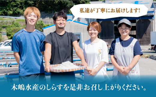 【愛媛県・佐田岬直送】木嶋水産の釜揚げしらす 1kg（250g×4パック）｜魚介類 海産物 魚 釜揚げ しらす シラス 小分け やみつき ご飯のお供 おつまみ 酒の肴 おやつ しらす丼 サラダ 海産物 冷凍 お取り寄せ グルメ 食品 国産 愛媛県産 ※離島への配送不可