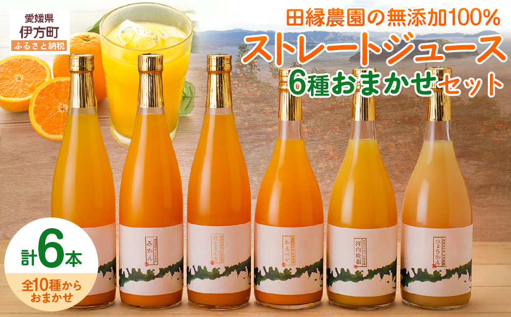【愛媛県産】田縁農園の無添加100% ストレートジュース6種おまかせセット 720ml 全8種 IKTA022