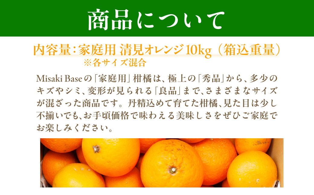 【先行受付】【家庭用】清見オレンジ 10kg ※離島への配送不可 （2026年3月中旬より順次発送） IKTAB008 