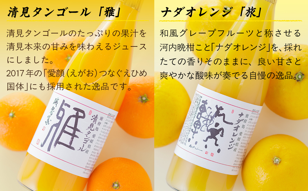 愛媛県産 果汁100％みかんジュース2本入りセット（清見・ナダオレンジ） IKTC011 