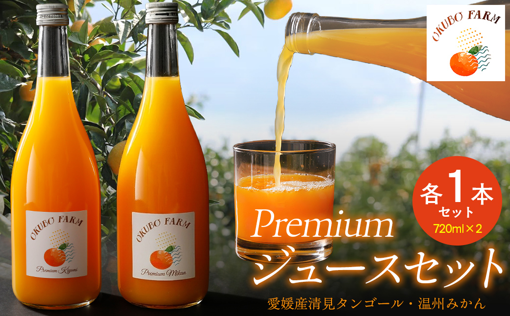 Premium清見ジュース Premiumみかんジュース 各1本セット ※北海道・沖縄・離島への配送不可 IKTAT012