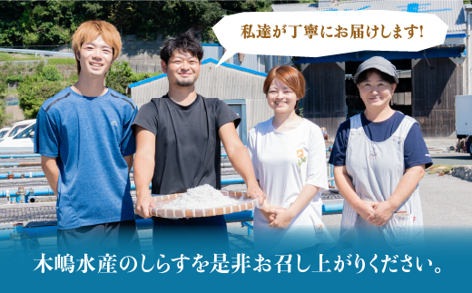 【佐田岬・漁師直送】【3ヵ月連続定期便】 木嶋水産の釜揚げしらす 6kg（1回250g×8P×3回) ｜ 魚介類 海産物 魚 釜揚げ しらす シラス 小分け やみつき ご飯のお供 おつまみ 酒の肴 おやつ しらす丼 サラダ 海産物 冷凍 国産 愛媛県産 ※離島への配送不可