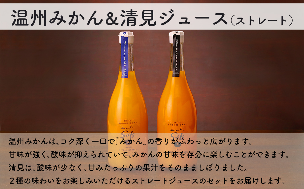 【先行予約】【2026年5月以降順次発送】Saito Orange Farm 温州みかん720ml×1本＋清見720ml×1本 計2本セット IKTAQ023