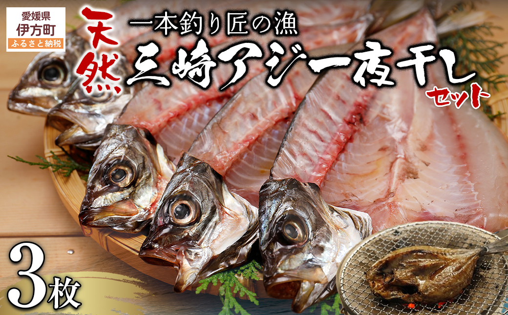 【一本釣り 匠の漁】天然三崎アジ一夜干しセット 3枚 IKTJ004
