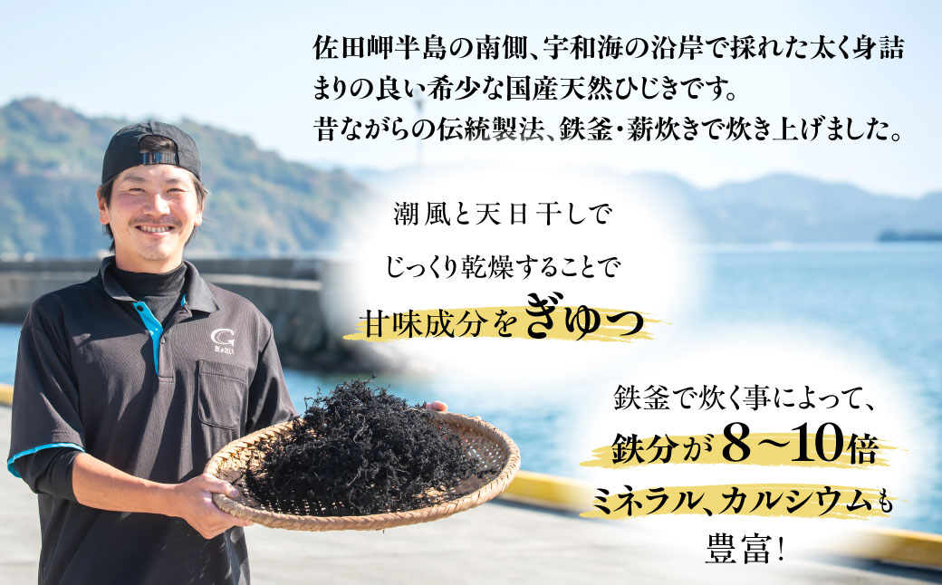 【2026年3月中旬以降順次配送】薪炊き 鉄釜ひじき 40g×5袋 計200g 愛媛県佐田岬産 ※離島への配送不可 IKTAL001 