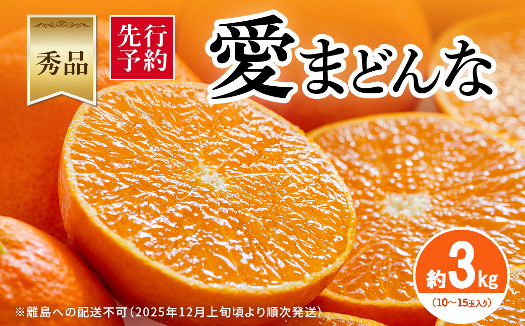 【先行予約】【秀品】愛まどんな 約3kg（10～15玉入り）※離島への配送不可（2025年12月上旬頃より順次発送） IKTAR003