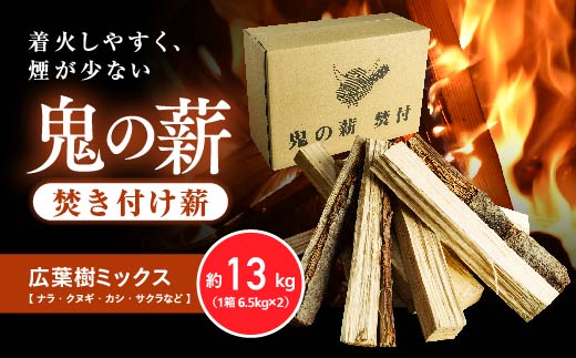 鬼の薪（鬼北の広葉樹ミックス焚付薪）2箱<薪 ストーブ アウトドア キャンプ ピザ ボイラー 自然 火 炎 燃料 焚火 暖炉 窯焼き 四国薪販売 焚火 キャンプファイヤー 愛媛県 鬼北町>　※離島への配送不可