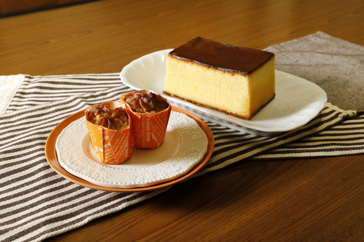 焼きモンブラン3個入り・極カステラ（プレーン）セット ｜ スイーツ 秋 旬 栗 くり カステラ 洋菓子 プレゼント お菓子 デザート 敬老の日 贈答 贈り物 クリスマス ケーキ 洋菓子 人気 高評価 愛媛県 鬼北町 パティスリー縁 ※離島への配送不可