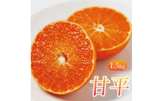 先行予約 数量限定 甘平 1.5kg 約7玉  みかん 蜜柑 柑橘 果物 フルーツ 高級 人気 糖度 ビタミン 健康 美容 ブランド 国産 減農薬  除草剤不使用 有機肥料使用  愛媛県 愛南町  吉本農園 送料無料 発送期間:2024年2月1日～なくなり次第