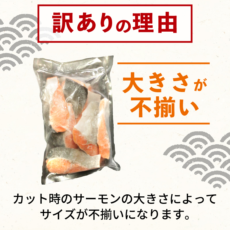 訳あり 国産熟成サーモン 1kg 切り身 冷凍 国産 加熱用 トラウトサーモン サーモン トラウト 鮭 魚 魚介 ソテー 塩焼き 塩鮭 海鮮 塩 水 骨取り 骨とり 骨なし 骨無し  お手軽 簡単調理 10000円 愛南町 愛媛県 愛南サン・フィッシュ