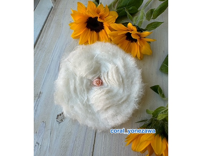 【F06007】土佐和紙＆宝石珊瑚のコサージュ