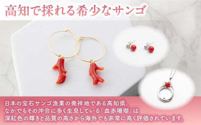 【記念日の贈り物に】K18ゴールドと土佐産赤珊瑚の華やかなダイヤモンドイヤリング D0.03ct/専用ケース付 / プレゼント ギフト レディース 【有限会社米沢サンゴ店】 [ATCX072]