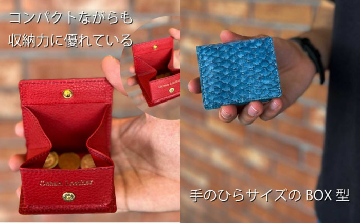 【Sea Green】Ocean Leather BOXコインケース【マダイ】【興洋フリーズ株式会社】 [ATBX068-03]