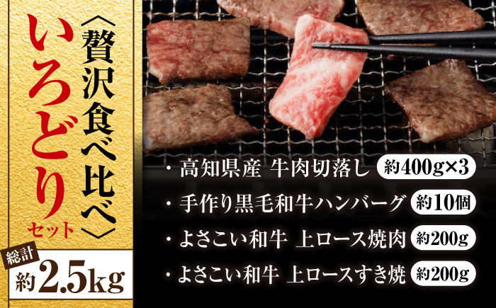 牛肉 いろどりセット 総計2.5kg 切り落とし すき焼き 焼肉 ハンバーグ 【(有)山重食肉】 [ATAP059]